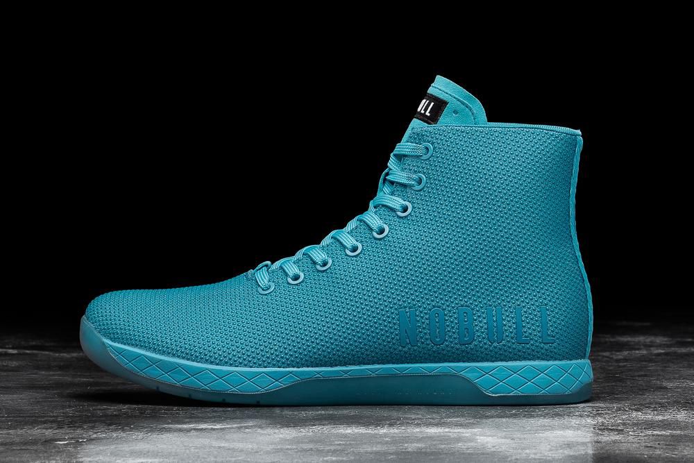 NOBULL Men's High-Top Neon Training Shoes - Neon Blue - Ireland (2057AYMVJ)